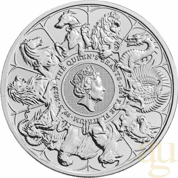 1 Unze Platinmünze Queens Beasts Completer Coin 2022