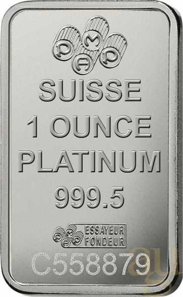31,1 Gramm Platinbarren PAMP Fortuna