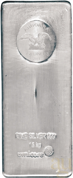 15 Kilogramm Silber Umicore Andorra Münzbarren