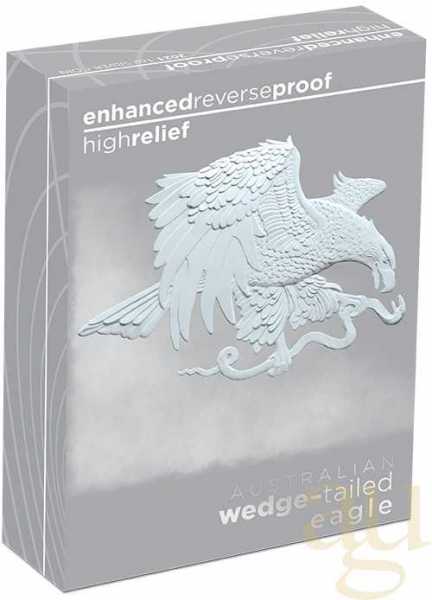 1 Unze Silbermünze Australien Wedge Tailed Eagle 2021 - polierte Platte - High Relief