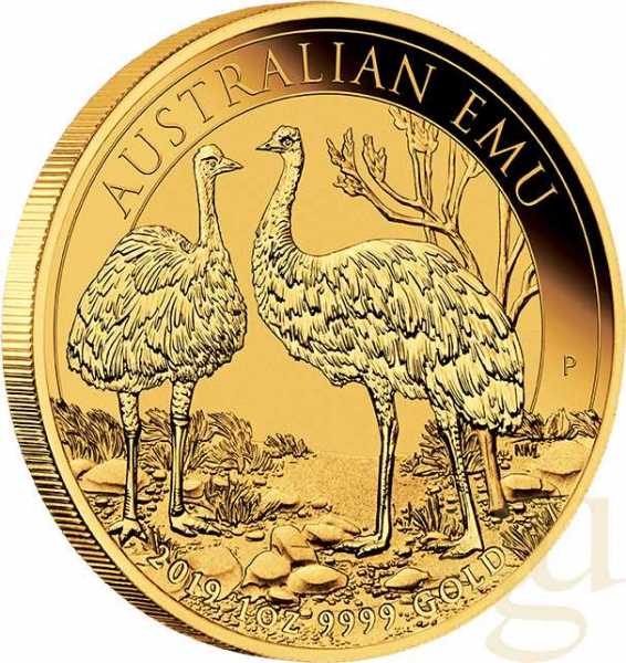 1 Unze Goldmünze Australien Emu 2019