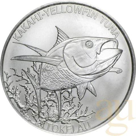 1 Unze Silbermünze Tokelau Kakahi-Yellow Tuna 2014