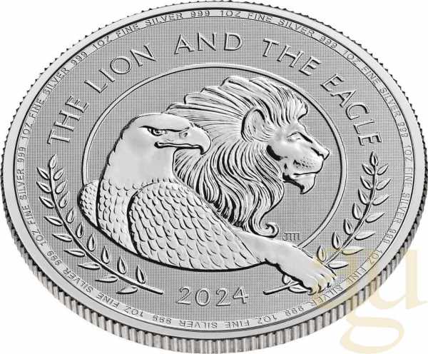1 Unze Silbermünze British Lion und American Eagle 2024