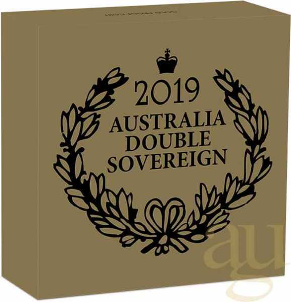 Double Australian Sovereign 2019 Goldmünze polierte Platte