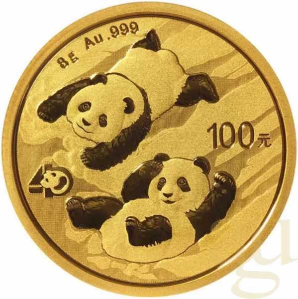 8 Gramm Goldmünze China Panda 2022