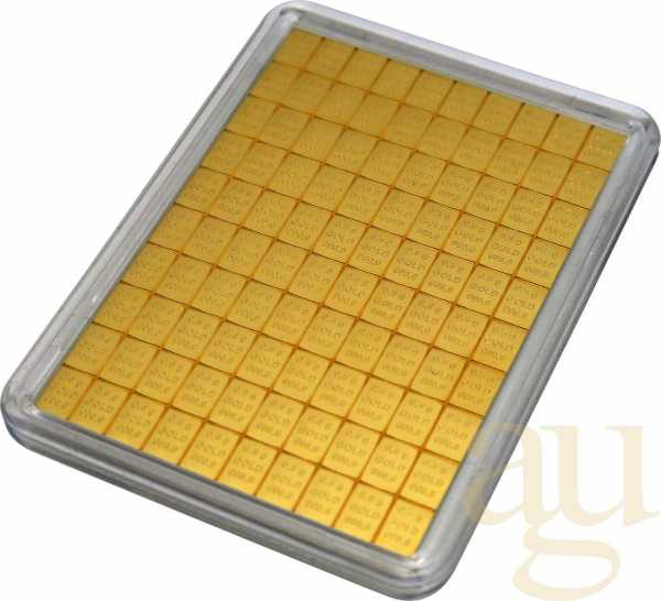 100 x 0,5g Gold Combibarren / Goldtafel / Tafelbarren
