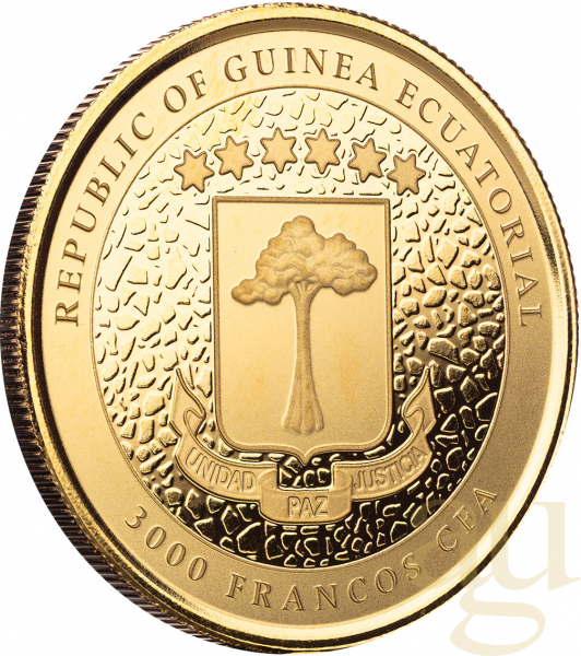 1 Unze Goldmünze Republic of Guinea Ecuatorial Giraffe 2022