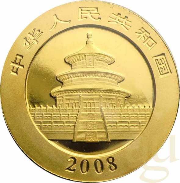 1/10 Unze Goldmünze China Panda 2008