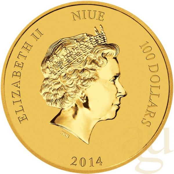 1/2 Unze Goldmünze Niue Schildkröte 2015