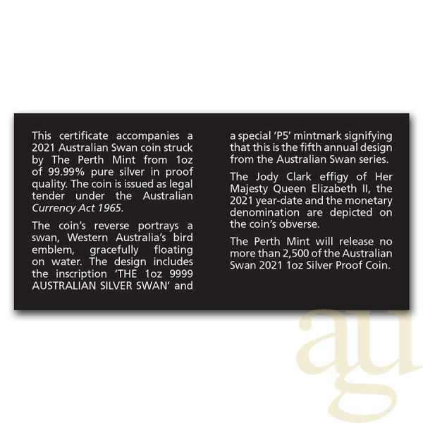 1 Unze Silbermünze Australien Schwan 2021 - polierte Platte
