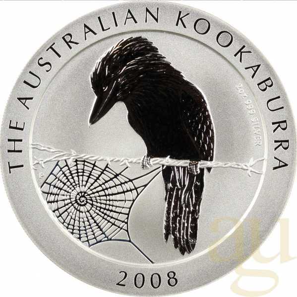 2 Unzen Silbermünze Australien Kookaburra 2008