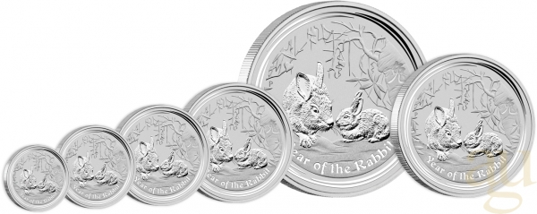 5 Unzen Silbermünze Australien Lunar II Hase 2011