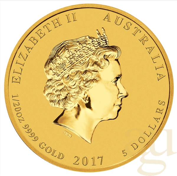 1/20 Unze Goldmünze Australien Lunar II Hahn 2017