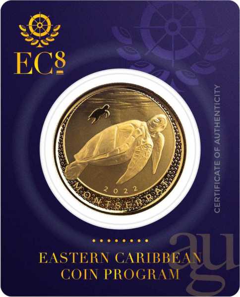 1 Unze Goldmünze EC8 Montserrat - Sea Turtle 2022