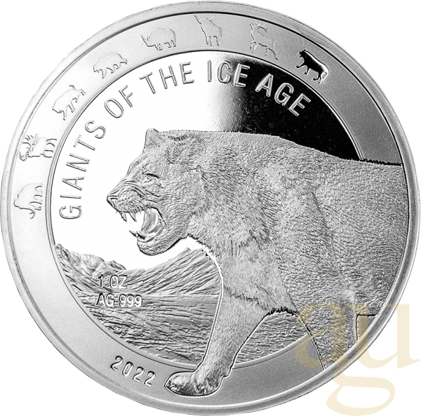 1 Unze Silbermünze Giganten der Eiszeit - Höhlenlöwe 2022