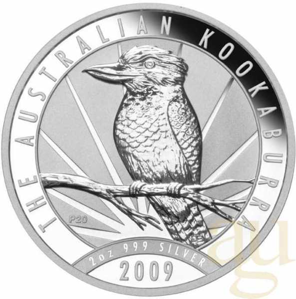 2 Unzen Silbermünze Australien Kookaburra 2009