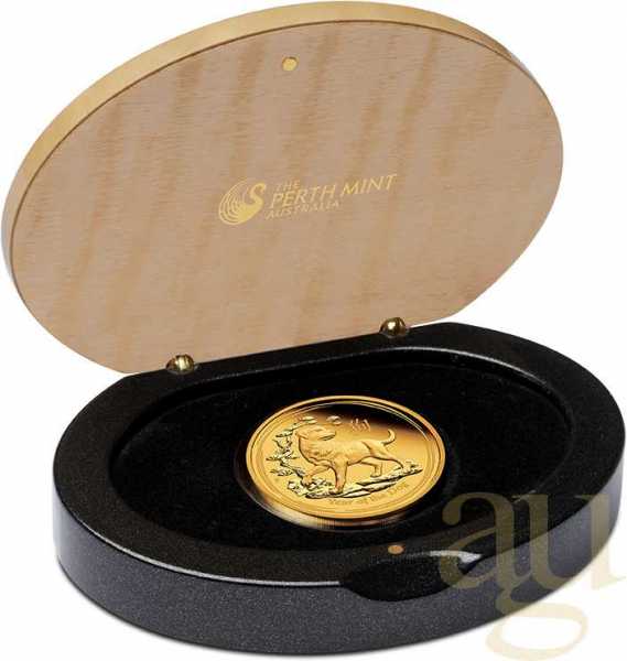 1/4 Unze Goldmünze Australien Lunar II Hund 2018 - polierte Platte