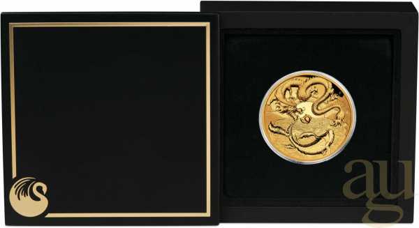1 Unze Goldmünze Australien Drache & Koi 2023 - High Relief - polierte Platte
