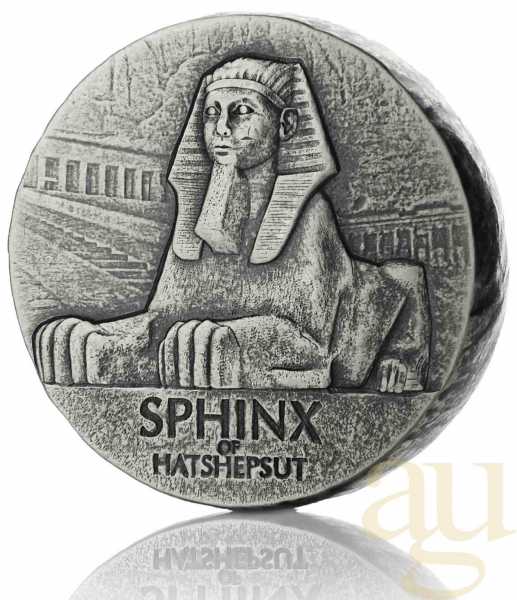 5 Unzen Silbermünze Republic of Tschad Sphinx of Hatshepsut 2019