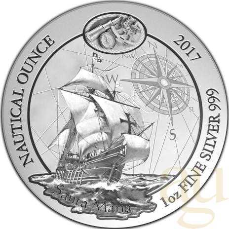 1 Unze Silbermünze Ruanda Nautical Serie - Santa Maria 2017