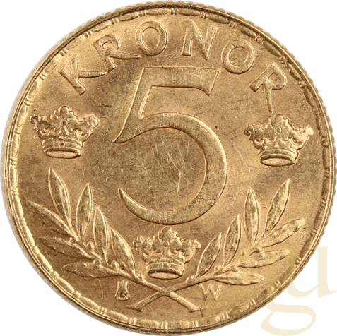 5 Kronen Goldmünze Schweden Gustaf V.