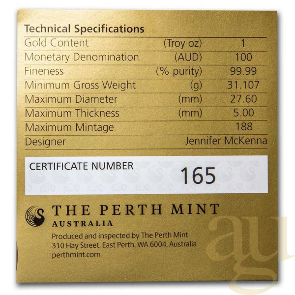 1 Unze Goldmünze Australien Schwan 2020 - High Relief - polierte Platte