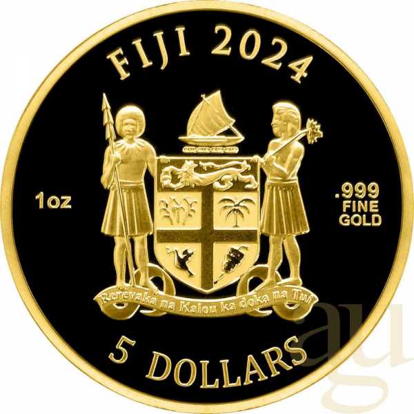 1 Unze Goldmünze Fiji Cats 2024 - prooflike