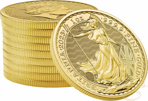 1 Unze Goldmünze Britannia 2023 - Queen Elisabeth