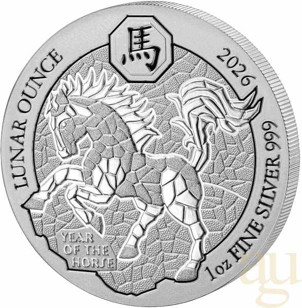 1 Unze Silbermünze Ruanda Lunar Pferd 2026