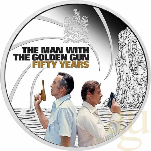 1 Unze Silbermünze Tuvalu James Bond 007 - The Man with the Golden Gun - coloriert - proof 2024