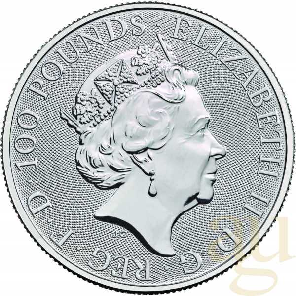 1 Unze Platinmünze Queens Beasts Red Dragon 2018