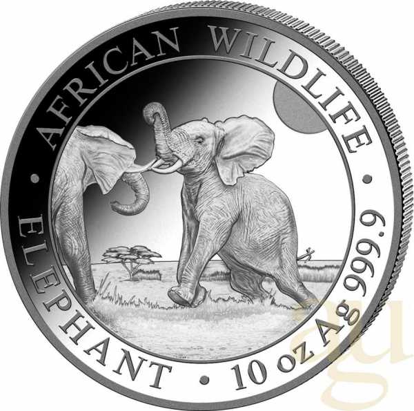 10 Unzen Silbermünze Somalia Elefant 2024