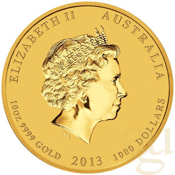10 Unzen Goldmünze Australien Lunar II Schlange 2013