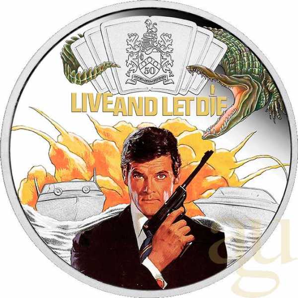 1 Unze Silbermünze Tuvalu James Bond 007 - Live and Let Die - coloriert - proof 2023