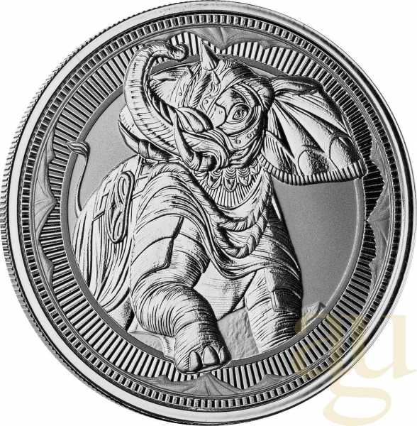 1 Unze Silbermünze Gibraltar War Elephant 2023