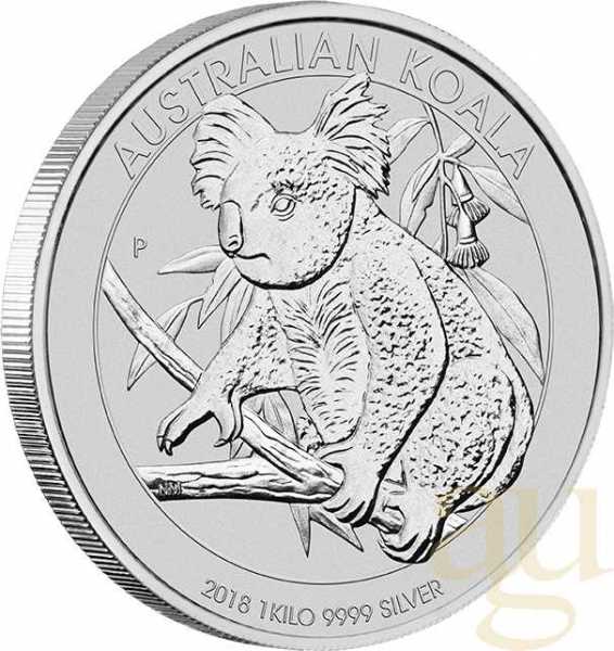 1 Kilogramm Silbermünze Australien Koala 2018