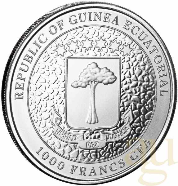 1 Unze Silbermünze Republic of Guinea Ecuatorial Giraffe 2023