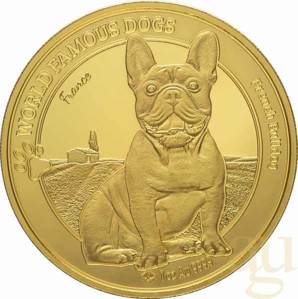 1 Unze Goldmünze World Famous Dogs - Bulldogge 2022