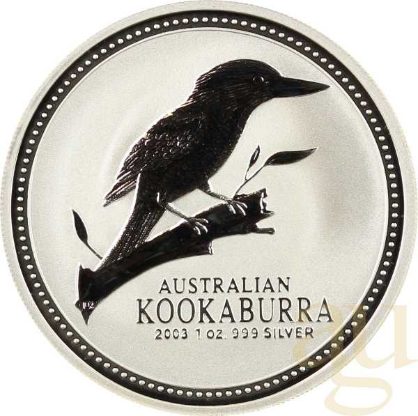 2 Unzen Silbermünze Australien Kookaburra 2003