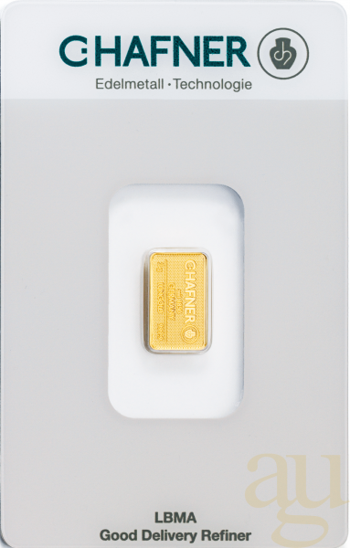 2 Gramm Goldbarren C. Hafner