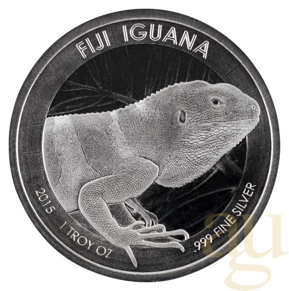 1 Unze Silbermünze Fiji Iguana 2015
