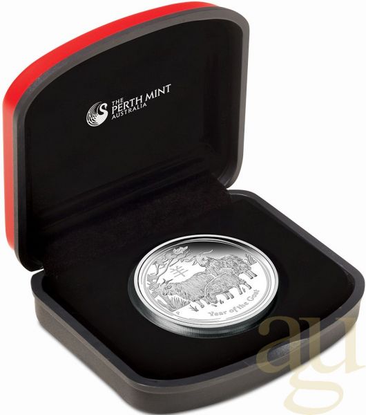 1/2 Unze Silbermünze Australien Lunar II Ziege 2015 polierte Platte
