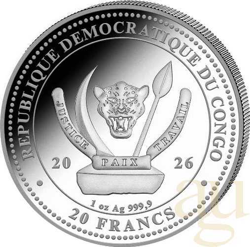 1 Unze Silbermünze Kongo World´s Wildlife - Hai 2026