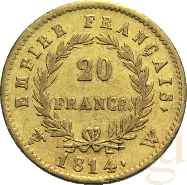 20 Francs Goldmünze Napoleon I mit Kranz