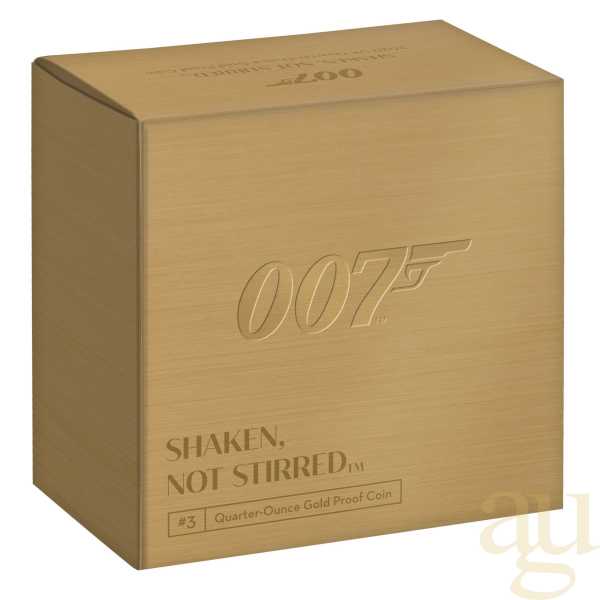 1/4 Unze Goldmünze Großbritannien James Bond 007 Shaken Not Stirred - 2020 polierte Platte
