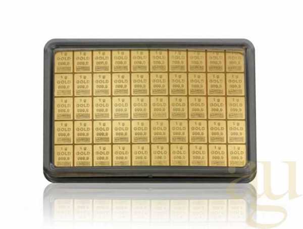 5 x 1g Gold Combibarren / Goldtafel / Tafelbarren