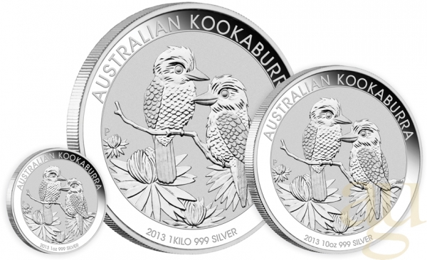 1 Kilogramm Silbermünze Australien Kookaburra 2013