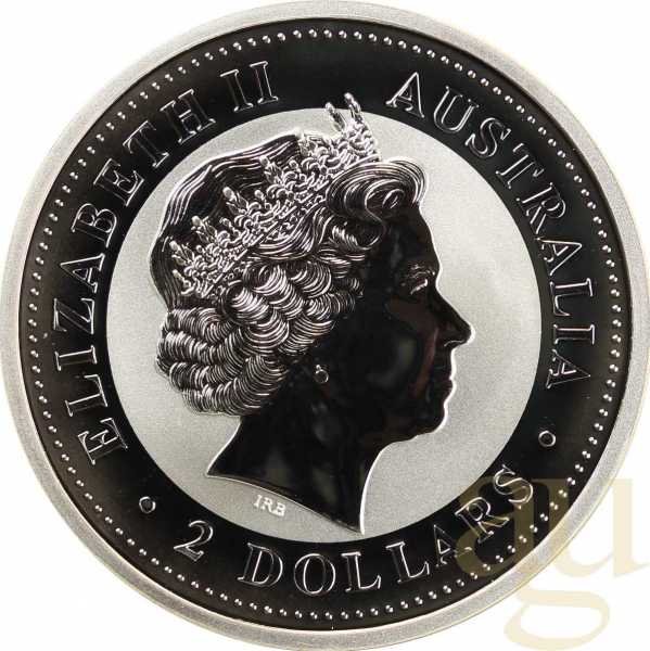 2 Unzen Silbermünze Australien Kookaburra 1999