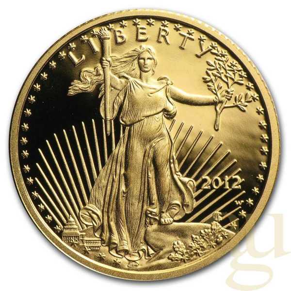 1/4 Unze Goldmünze American Eagle 2012 - polierte Platte
