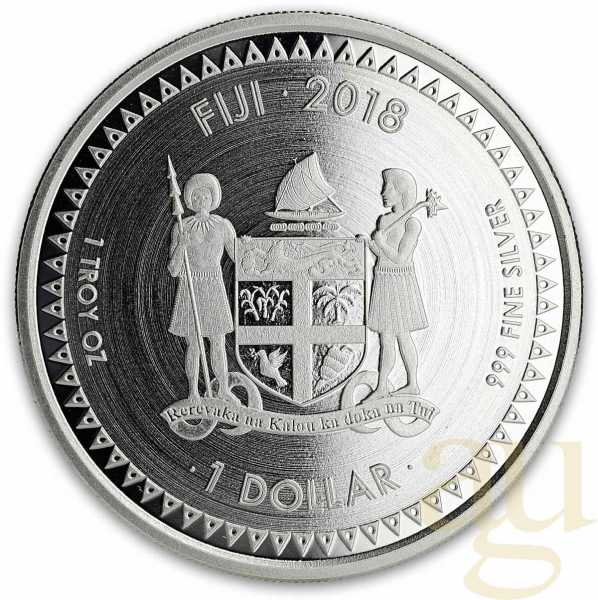 1 Unze Silbermünze Fiji Pacific Dollar 2018